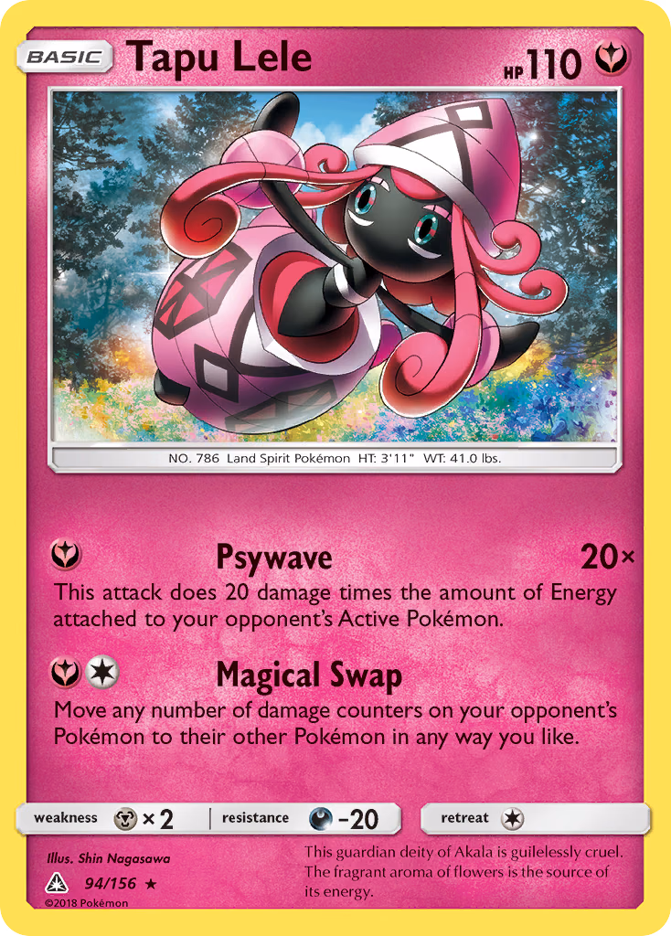 Tapu Lele Pokemon card (94/156, Ultra Prism)