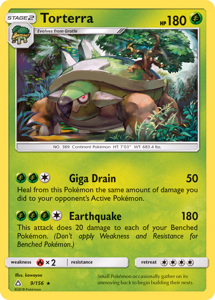 Torterra Pokemon card (9/156, Ultra Prism)