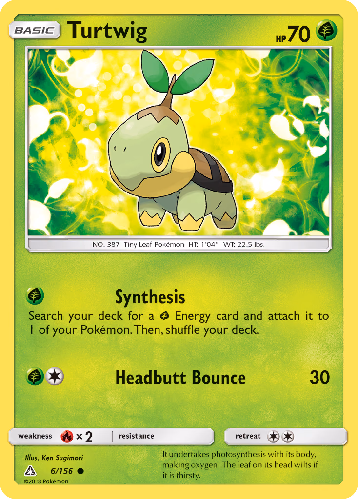 Turtwig Pokemon card (6/156, Ultra Prism)