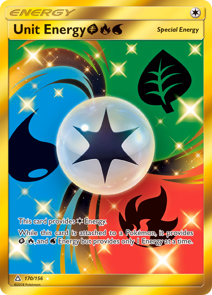 Unit Energy GrassFireWater Pokemon card (170/156, Ultra Prism)