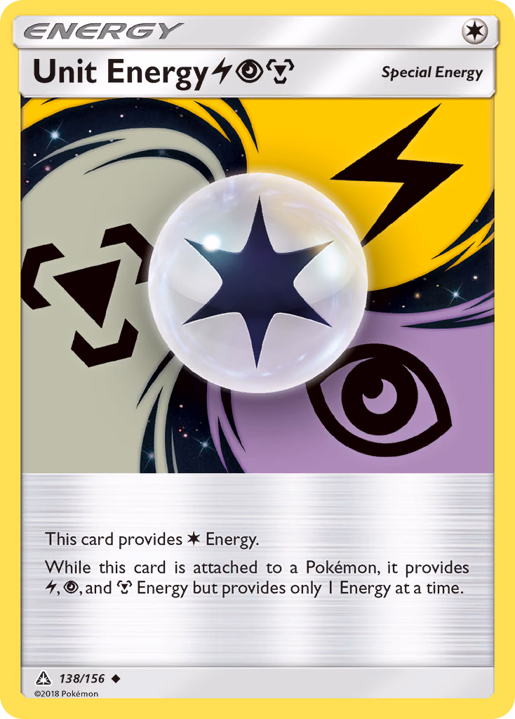 Unit Energy LightningPsychicMetal Pokemon card (138/156, Ultra Prism)