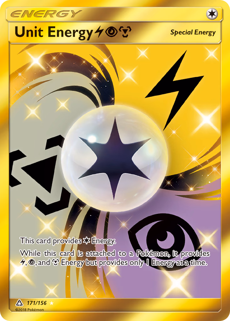 Unit Energy LightningPsychicMetal Pokemon card (171/156, Ultra Prism)