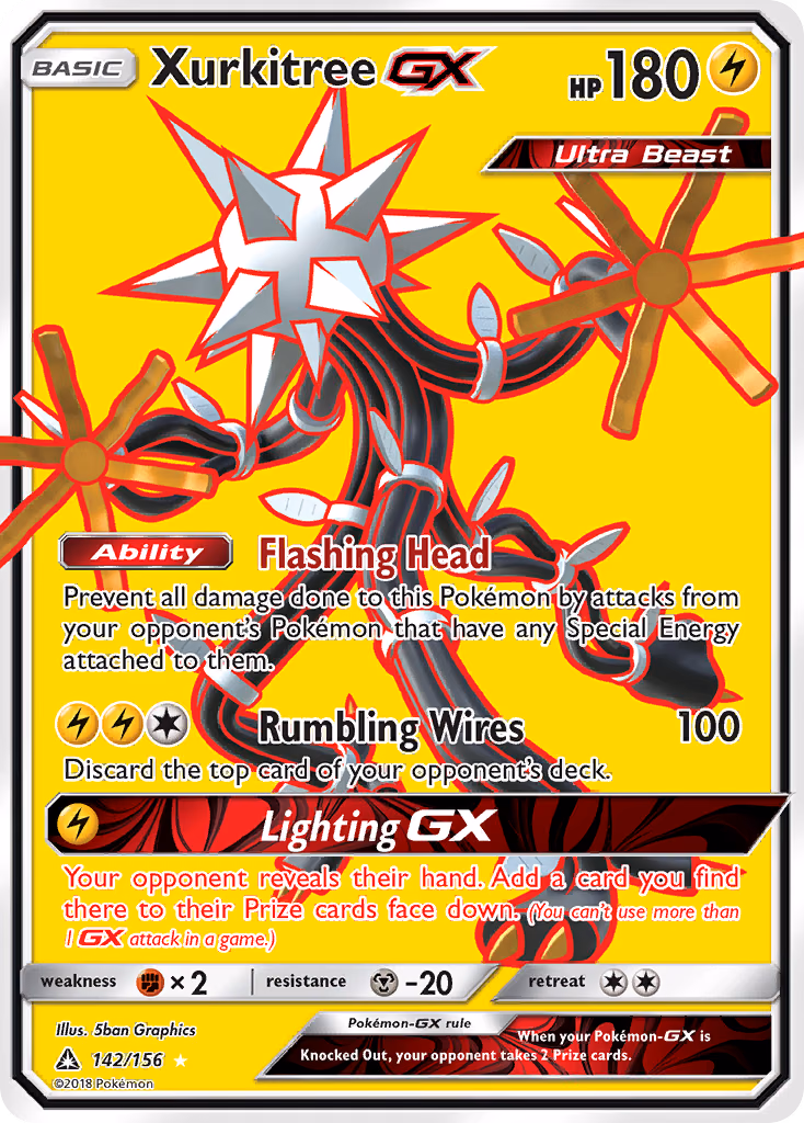 Xurkitree-GX Pokemon card (142/156, Ultra Prism)