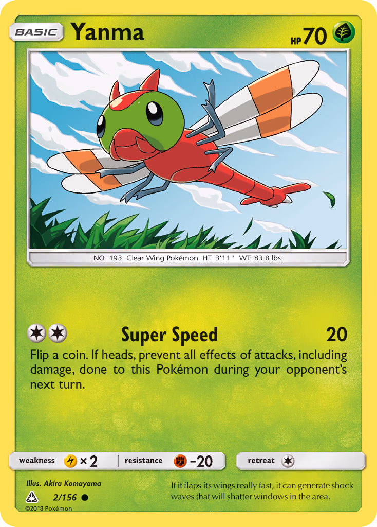 Yanma Pokemon card (2/156, Ultra Prism)