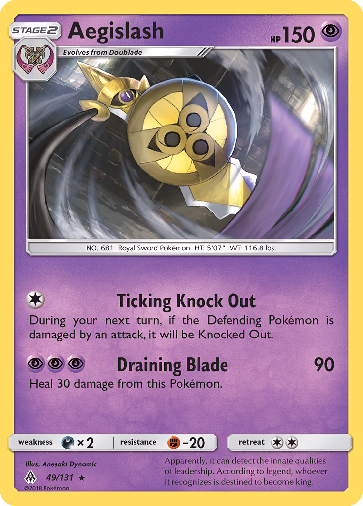Aegislash Pokemon card (49/131, Forbidden Light)