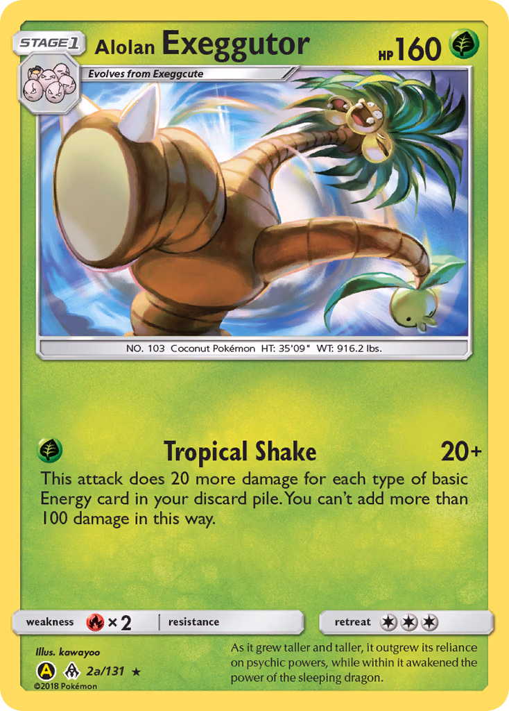 Alolan Exeggutor Pokemon card (2a/131, Forbidden Light)