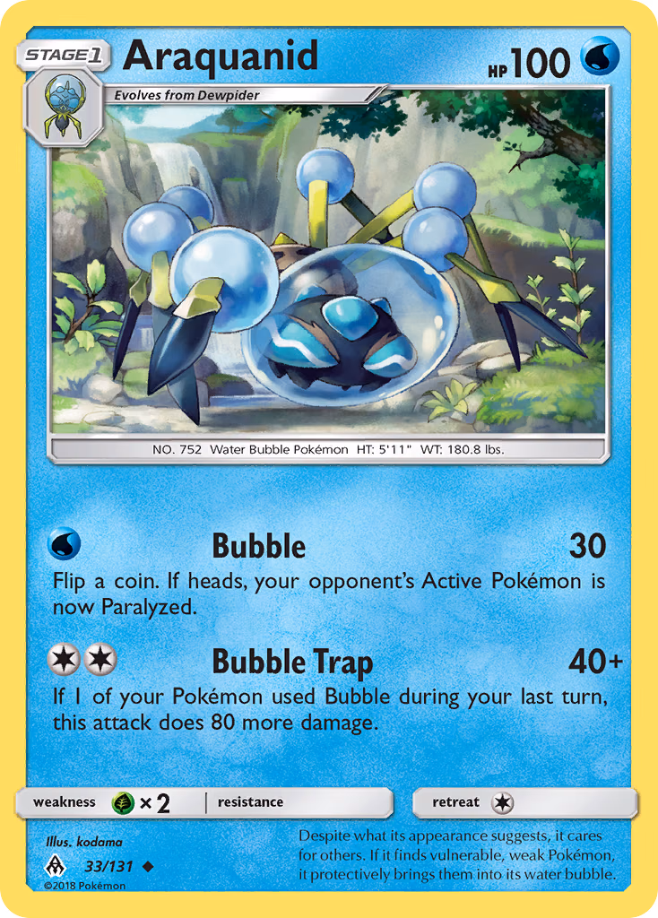 Araquanid Pokemon card (33/131, Forbidden Light)