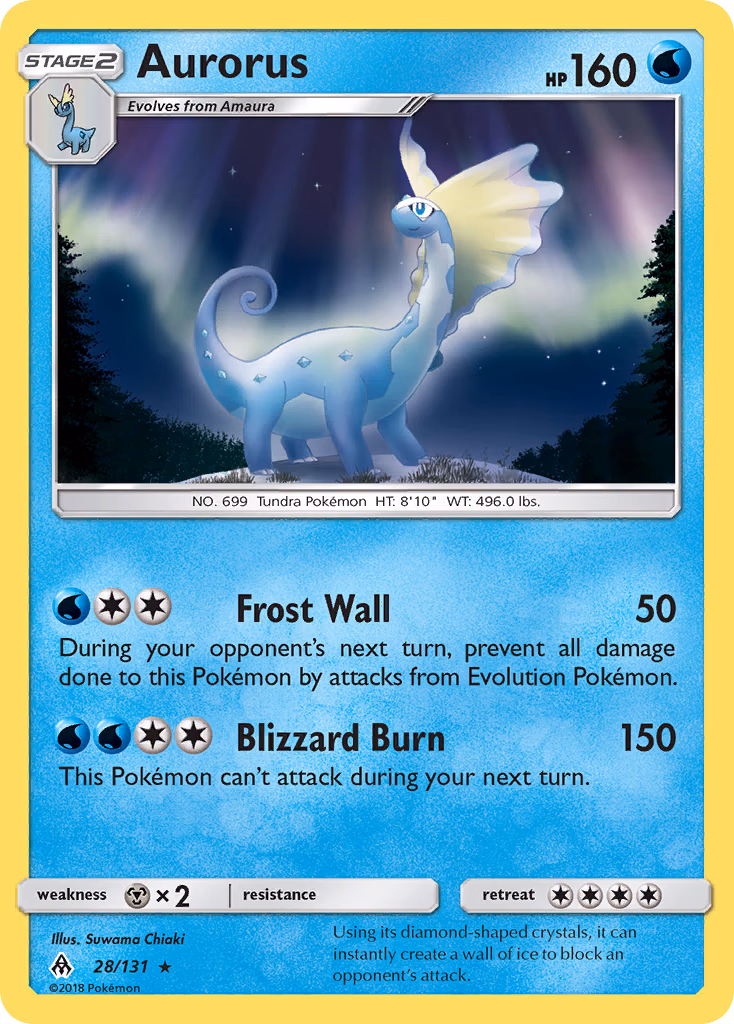 Aurorus Pokemon card (28/131, Forbidden Light)