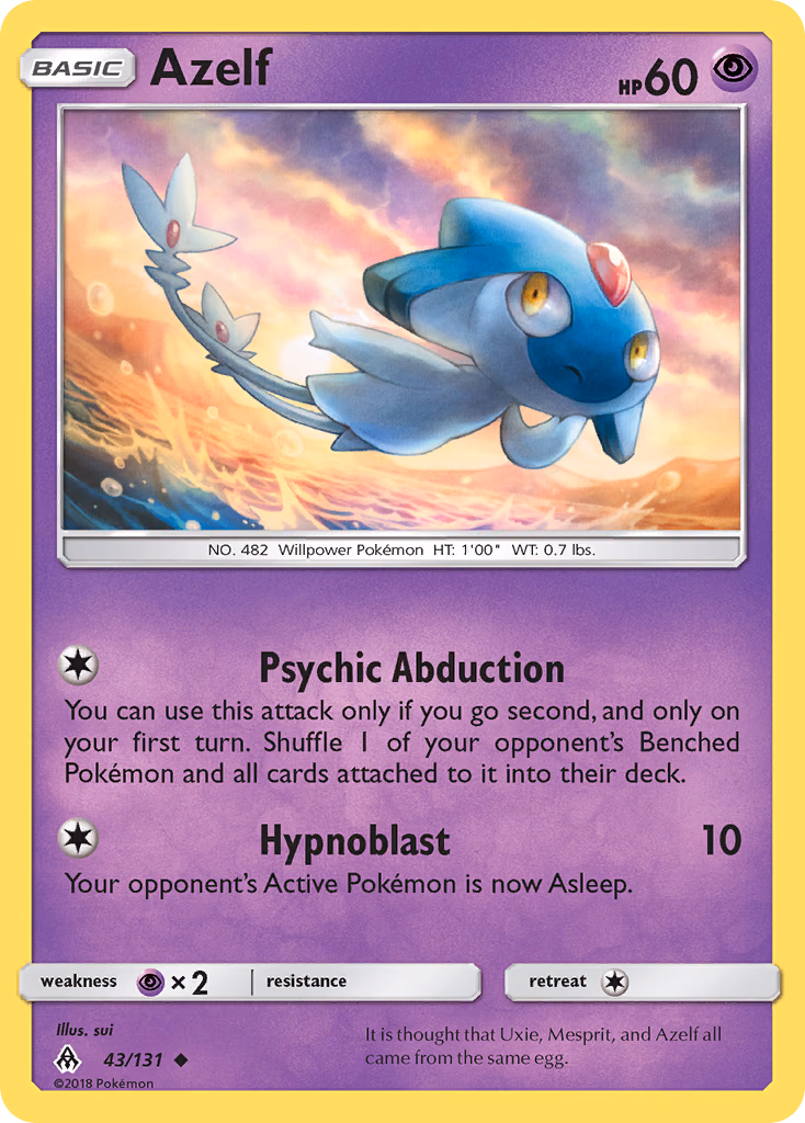 Azelf Pokemon card (43/131, Forbidden Light)