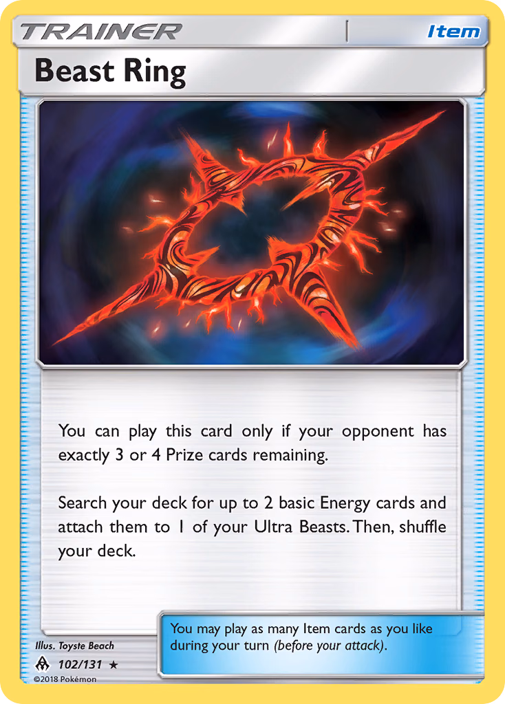 Beast Ring Pokemon card (102/131, Forbidden Light)