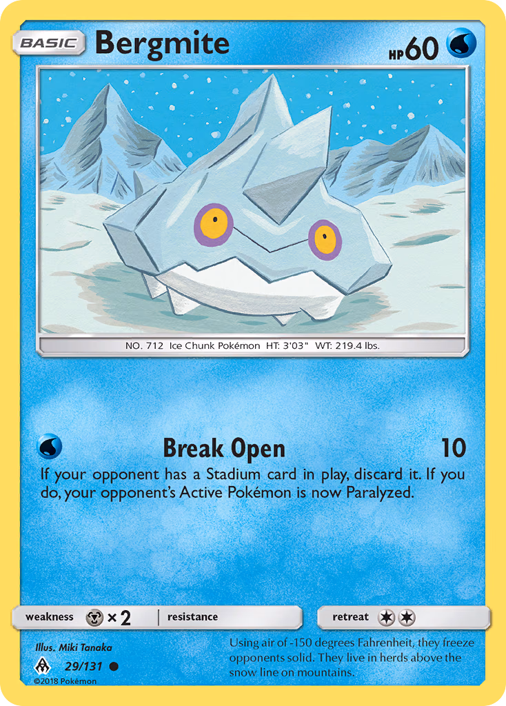 Bergmite Pokemon card (29/131, Forbidden Light)