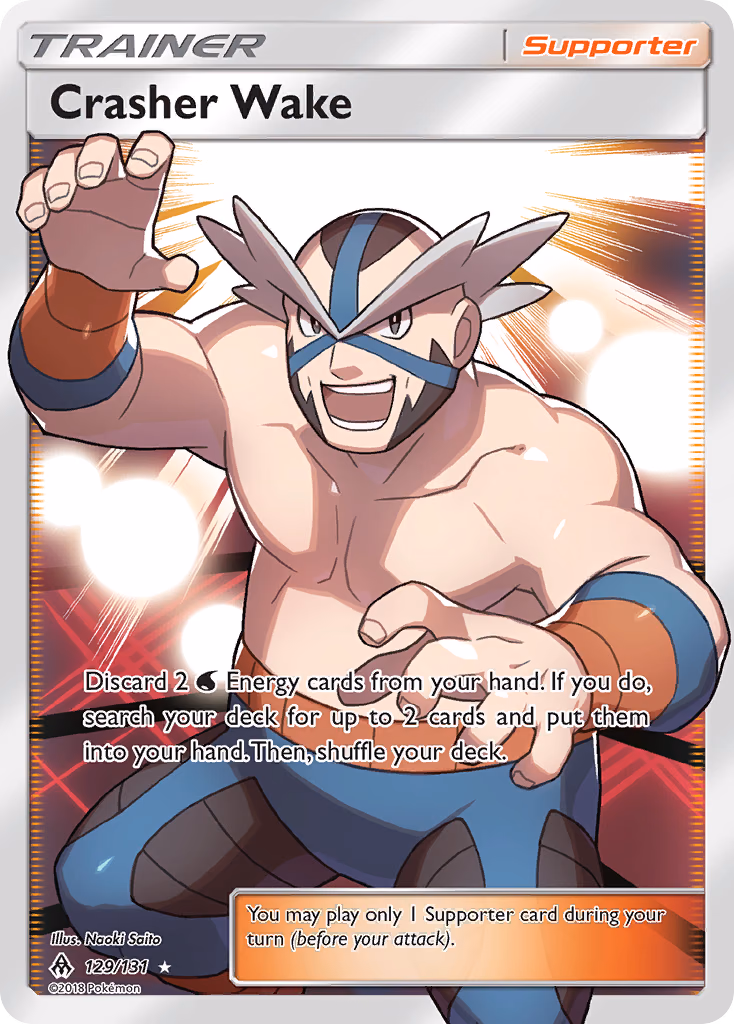 Crasher Wake Pokemon card (129/131, Forbidden Light)