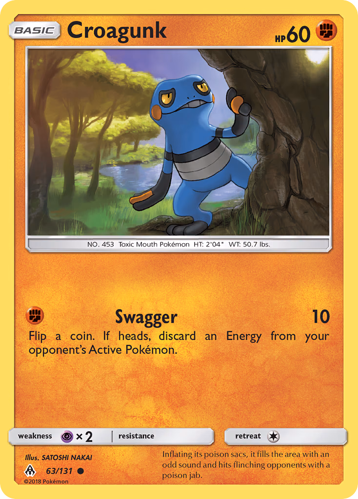 Croagunk Pokemon card (63/131, Forbidden Light)