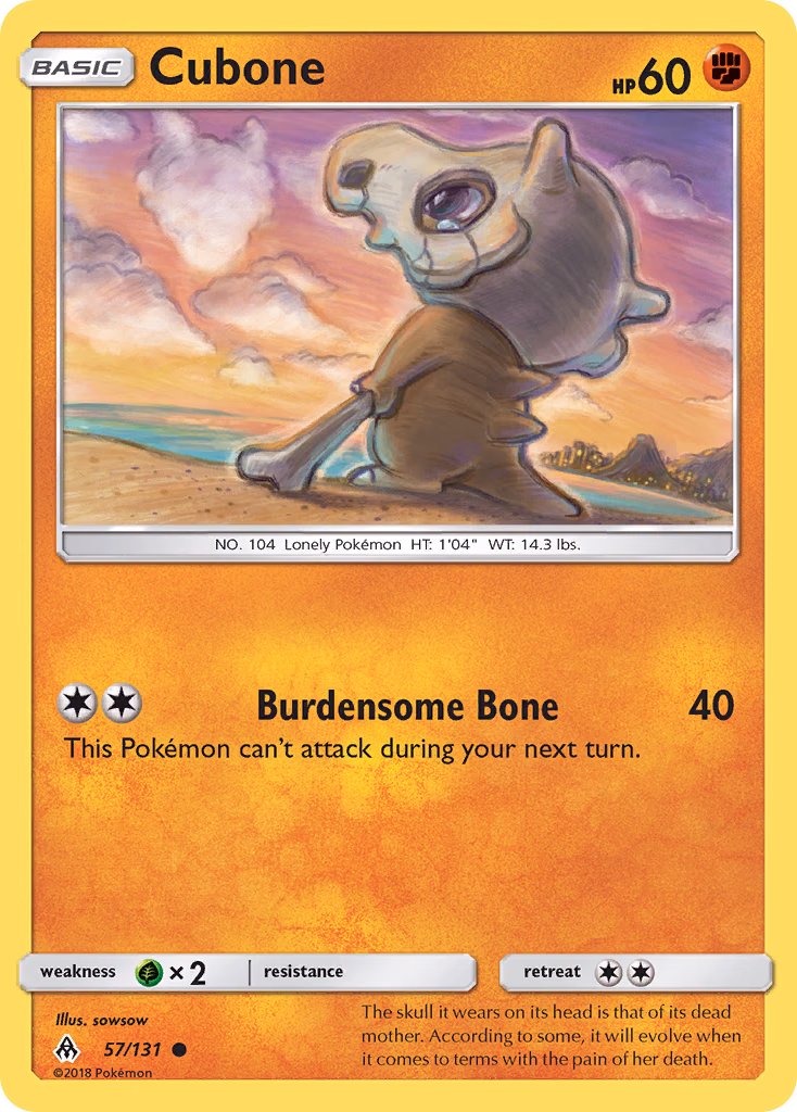 Cubone Pokemon card (57/131, Forbidden Light)
