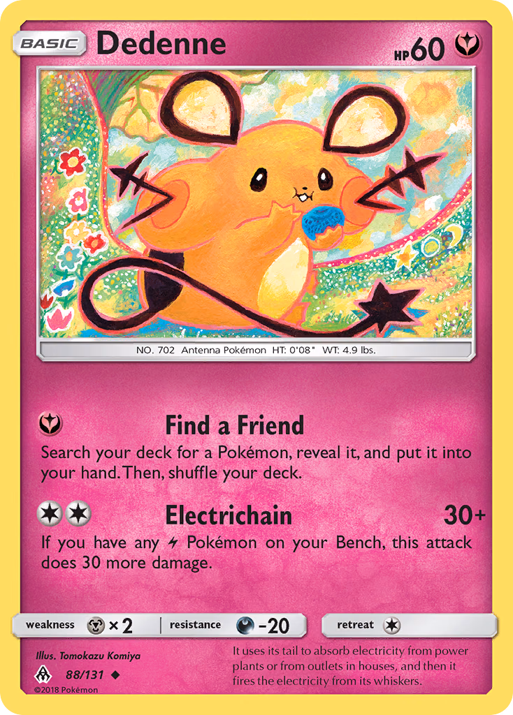 Dedenne Pokemon card (88/131, Forbidden Light)