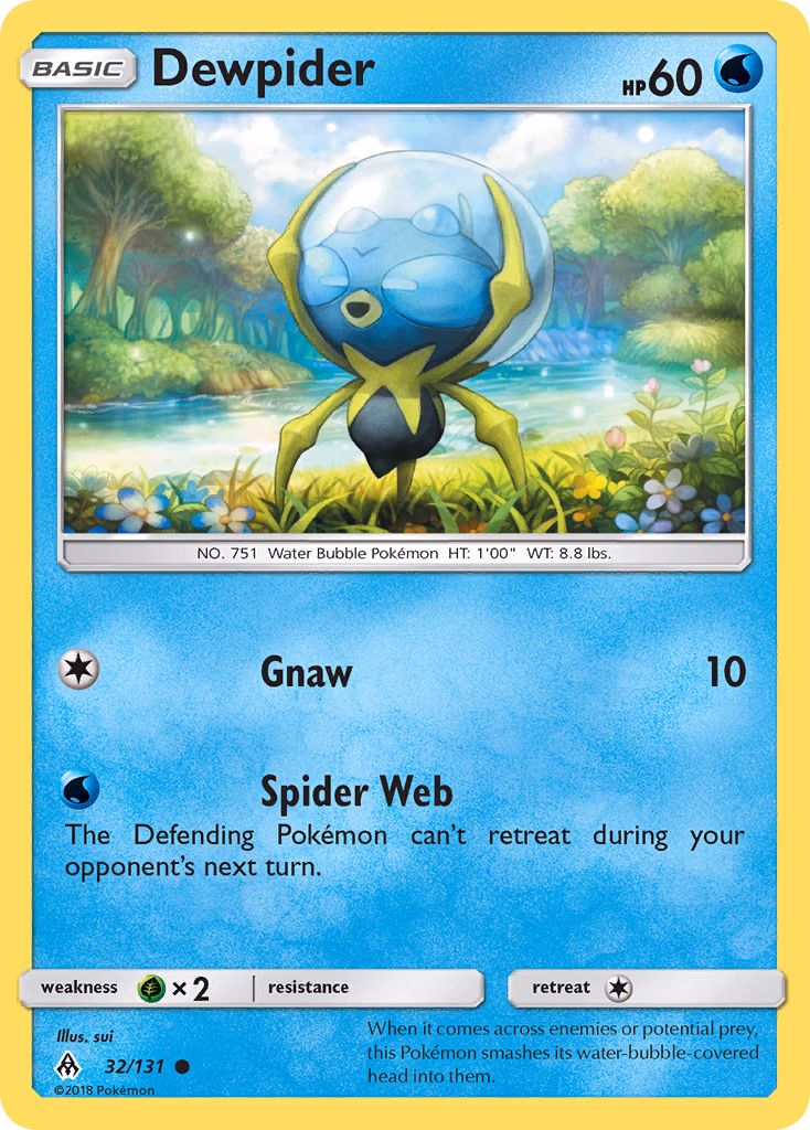 Dewpider Pokemon card (32/131, Forbidden Light)