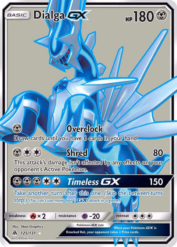 Dialga-GX Pokemon card (125/131, Forbidden Light)
