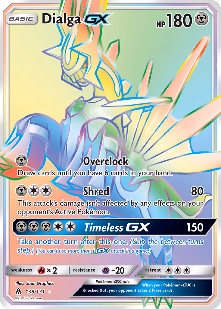 Dialga-GX Pokemon card (138/131, Forbidden Light)