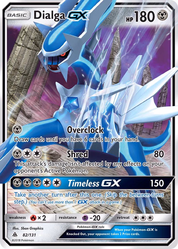 Dialga-GX Pokemon card (82/131, Forbidden Light)