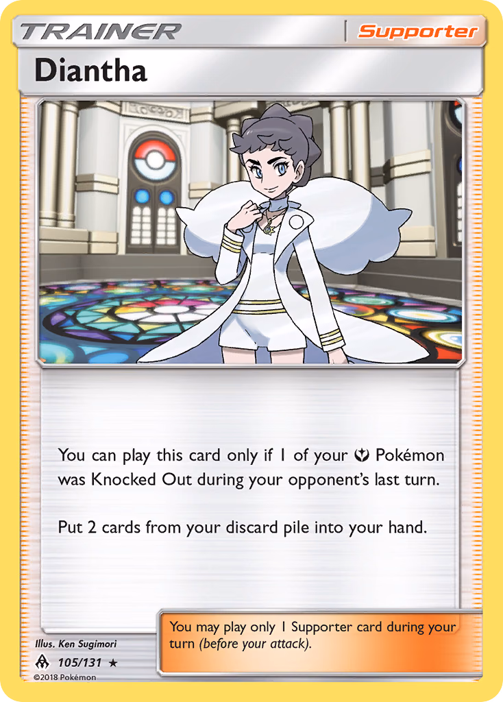 Diantha Pokemon card (105/131, Forbidden Light)