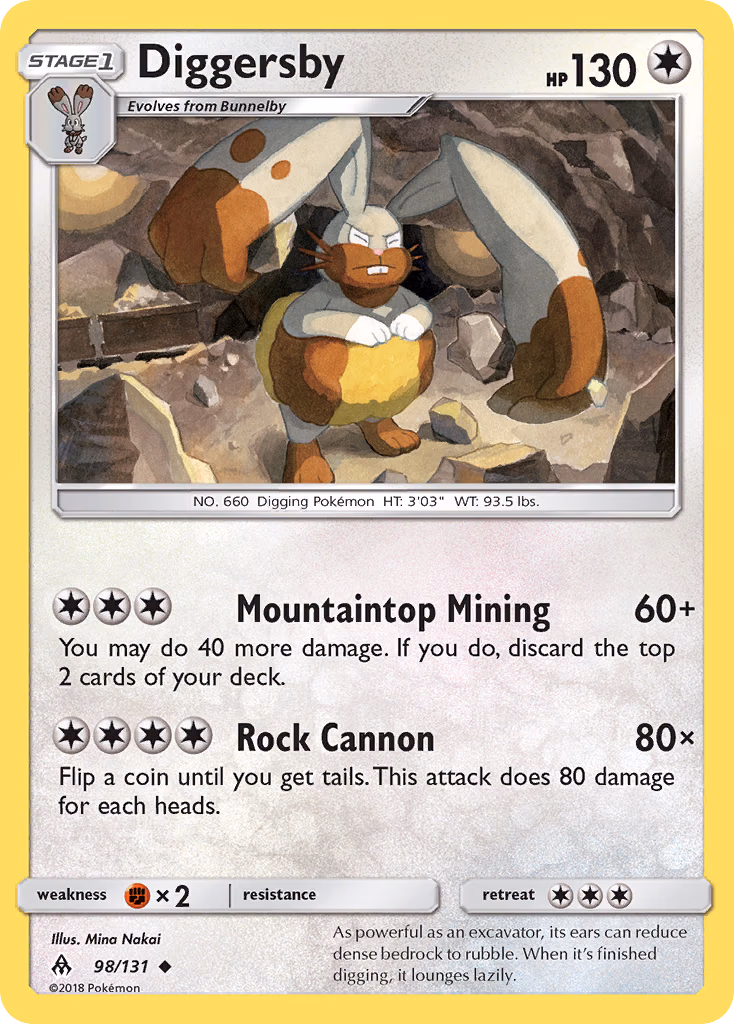 Diggersby Pokemon card (98/131, Forbidden Light)
