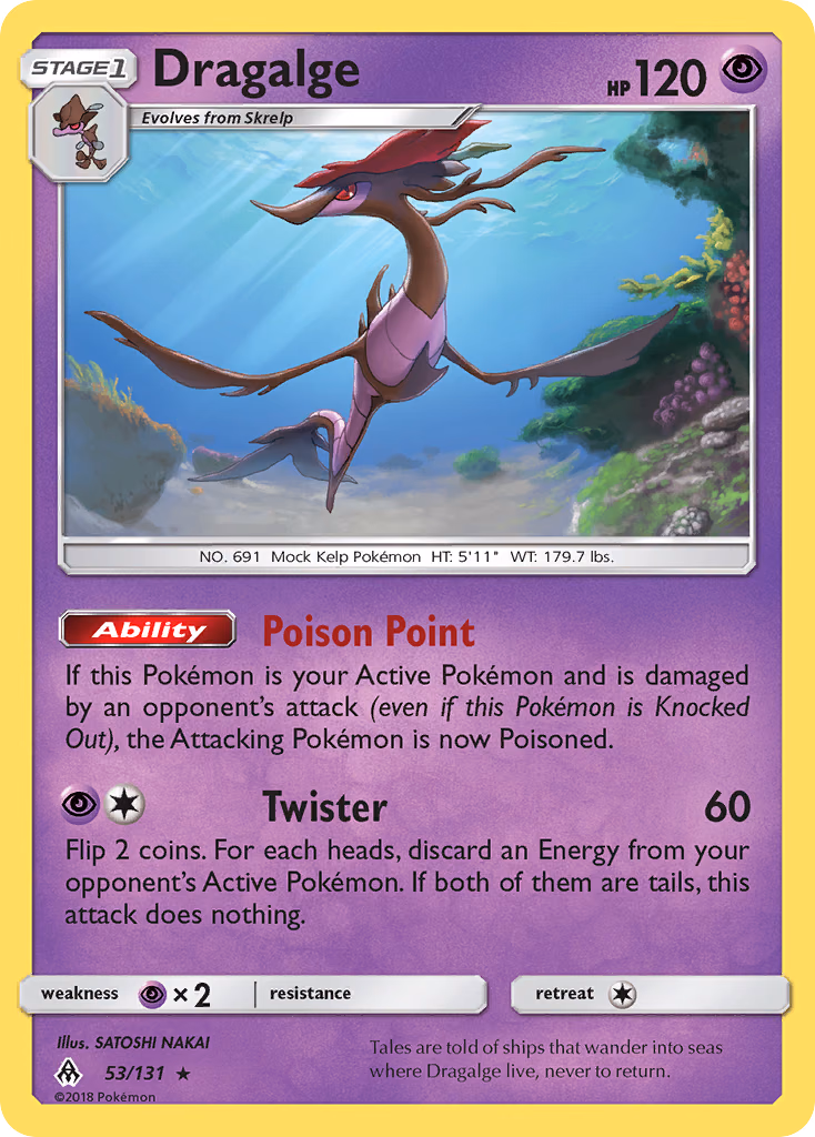 Dragalge Pokemon card (53/131, Forbidden Light)