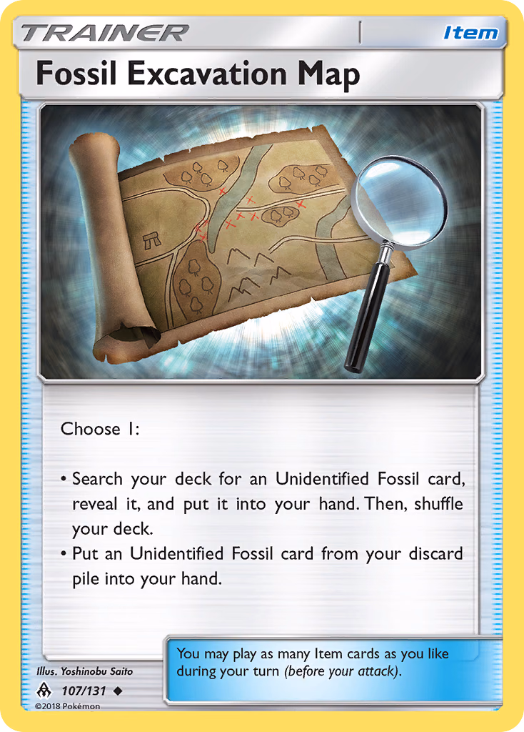 Fossil Excavation Map Pokemon card (107/131, Forbidden Light)