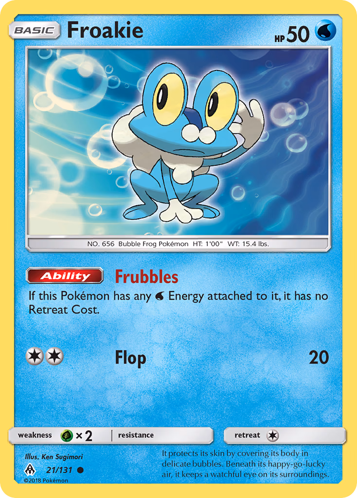 Froakie Pokemon card (21/131, Forbidden Light)