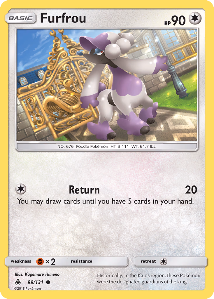 Furfrou Pokemon card (99/131, Forbidden Light)