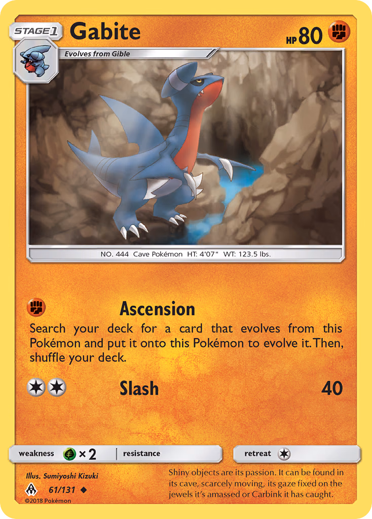 Gabite Pokemon card (61/131, Forbidden Light)