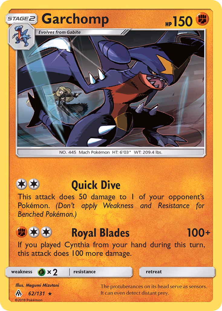 Garchomp Pokemon card (62/131, Forbidden Light)