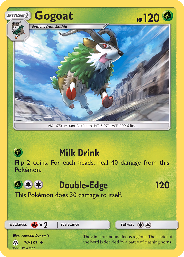 Gogoat Pokemon card (10/131, Forbidden Light)