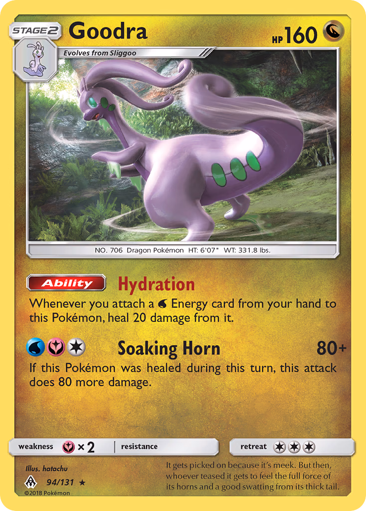Goodra Pokemon card (94/131, Forbidden Light)
