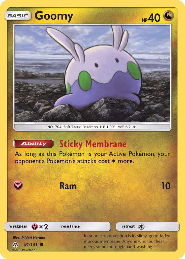 Goomy Pokemon card (91/131, Forbidden Light)