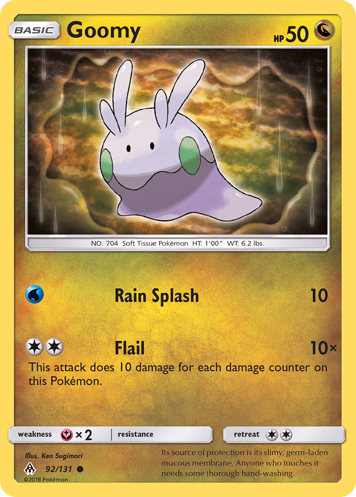 Goomy Pokemon card (92/131, Forbidden Light)