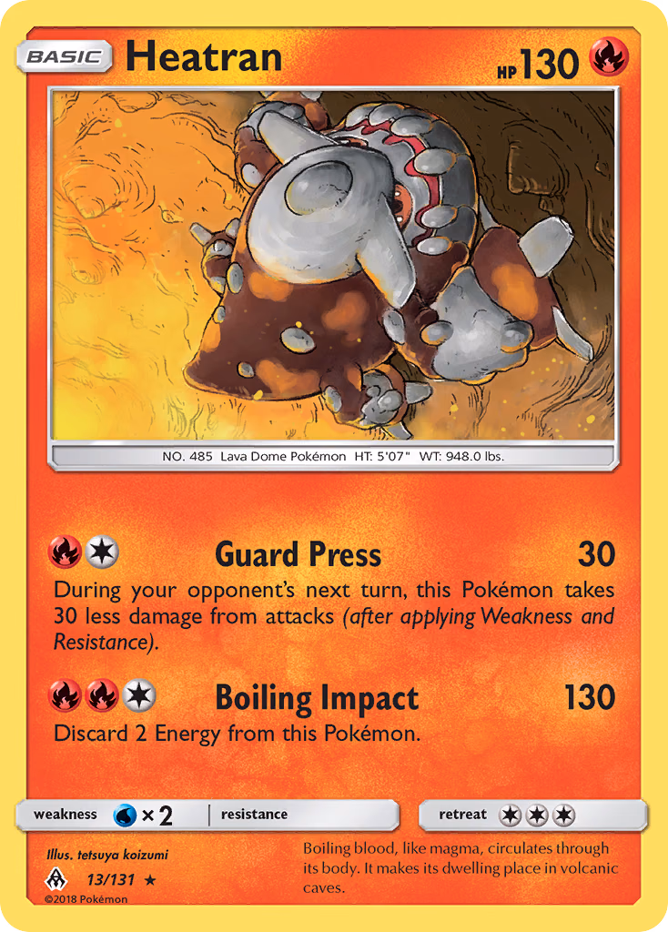Heatran Pokemon card (13/131, Forbidden Light)