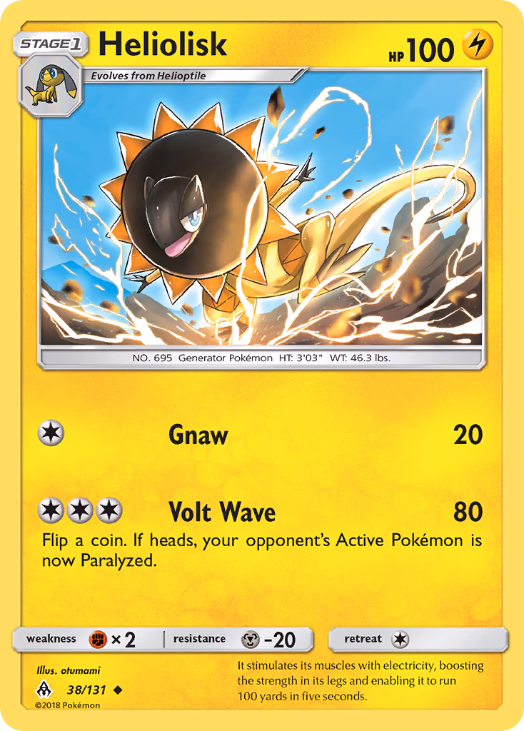 Heliolisk Pokemon card (38/131, Forbidden Light)