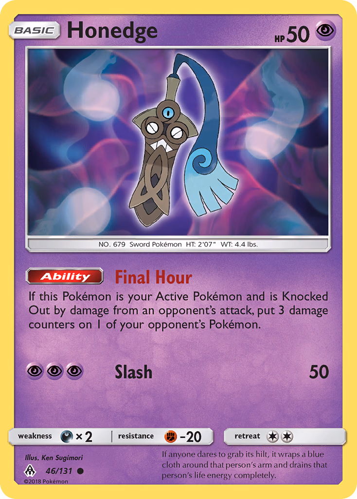 Honedge Pokemon card (46/131, Forbidden Light)