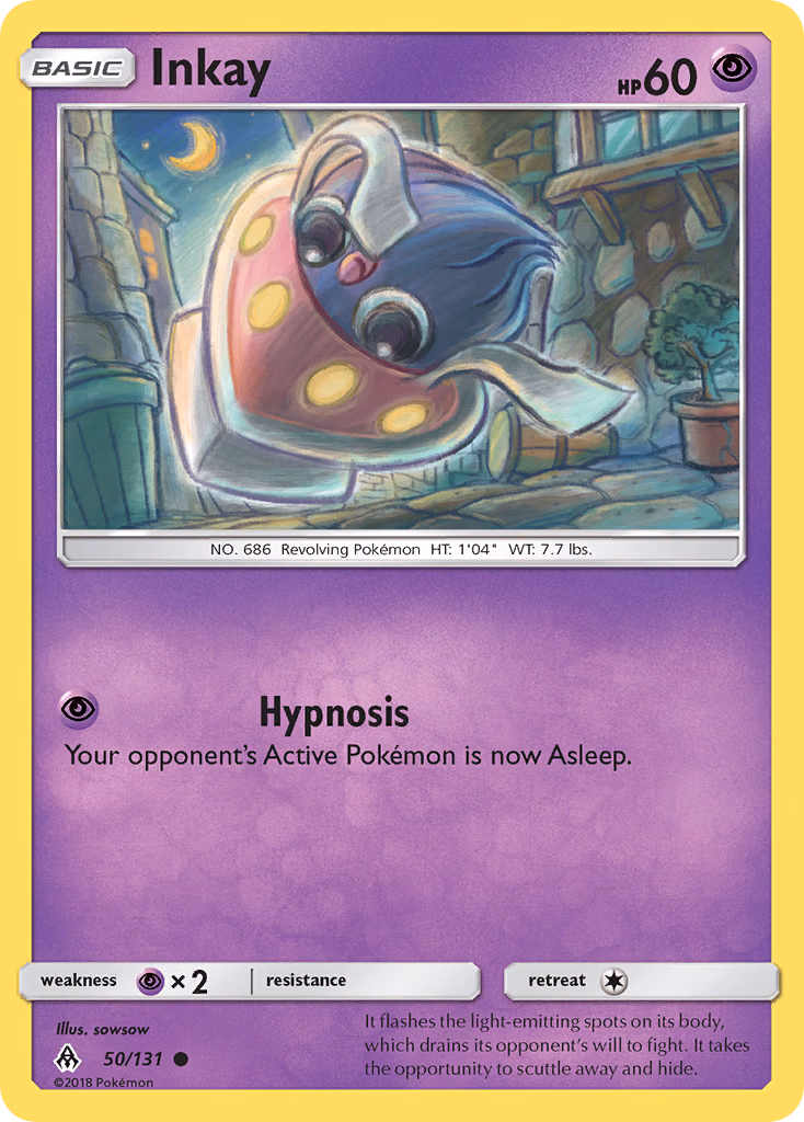 Inkay Pokemon card (50/131, Forbidden Light)