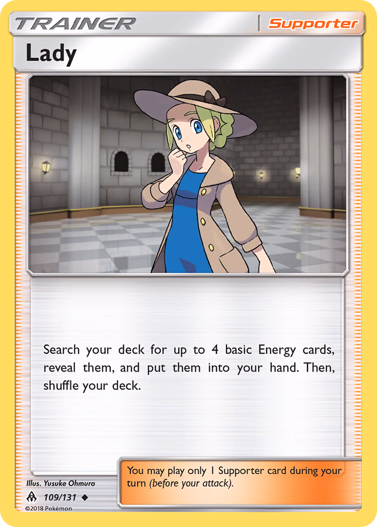 Lady Pokemon card (109/131, Forbidden Light)