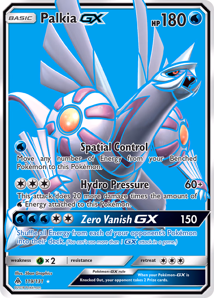 Palkia-GX Pokemon card (119/131, Forbidden Light)