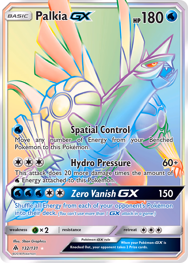Palkia-GX Pokemon card (132/131, Forbidden Light)