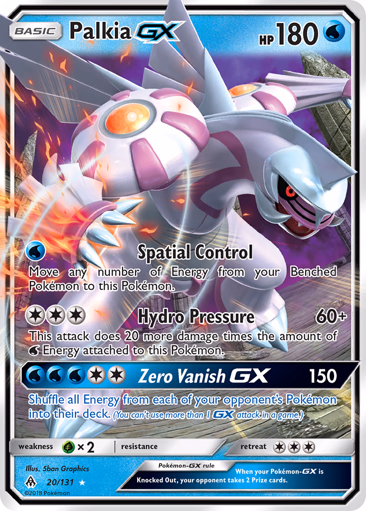Palkia-GX Pokemon card (20/131, Forbidden Light)