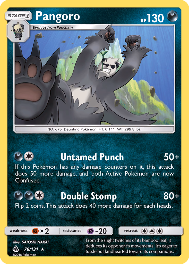 Pangoro Pokemon card (78/131, Forbidden Light)