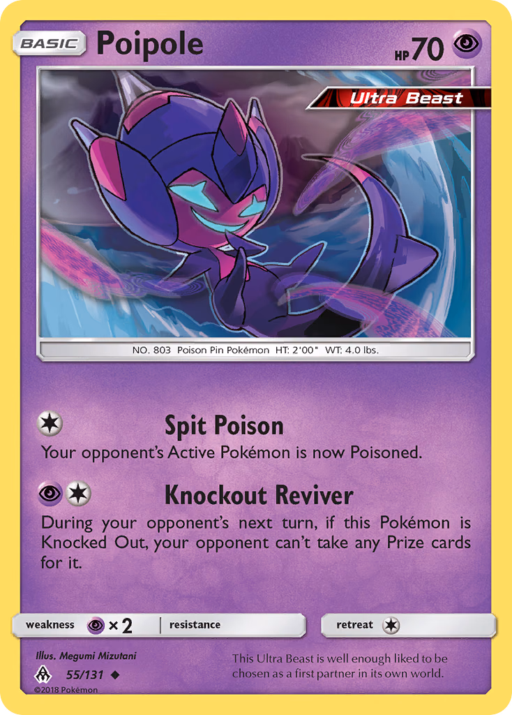 Poipole Pokemon card (55/131, Forbidden Light)