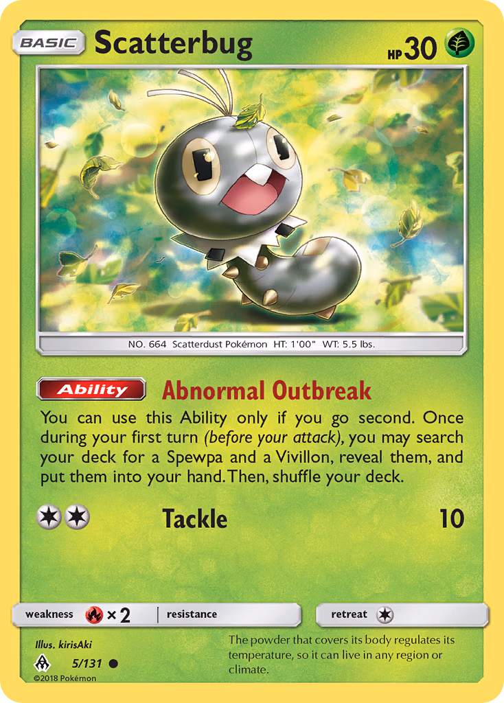 Scatterbug Pokemon card (5/131, Forbidden Light)