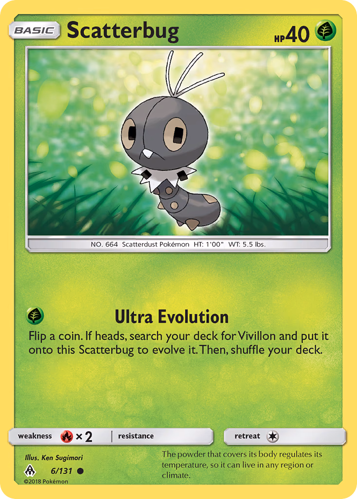 Scatterbug Pokemon card (6/131, Forbidden Light)