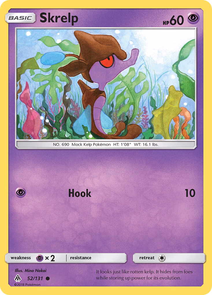 Skrelp Pokemon card (52/131, Forbidden Light)