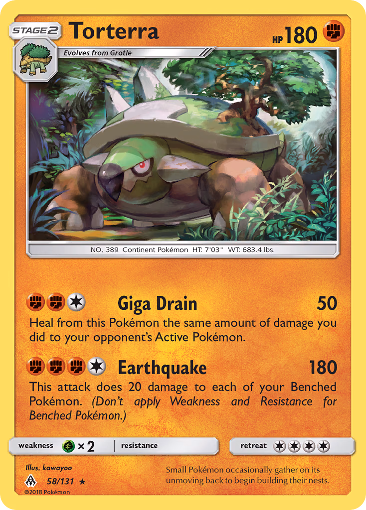 Torterra Pokemon card (58/131, Forbidden Light)