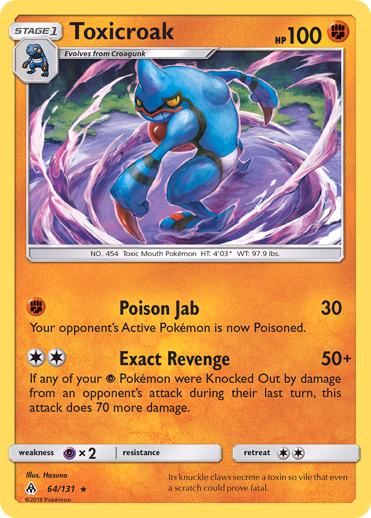 Toxicroak Pokemon card (64/131, Forbidden Light)